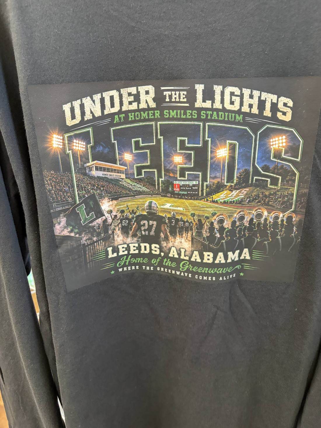 Under the Lights — Leeds, Alabama full-color DTF tee